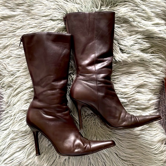 Aldo Brown Leather Boots Size 8 - Picture 2 of 4